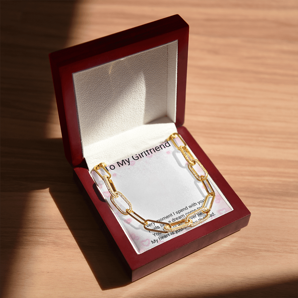 Girlfriend Gift CZ Paperclip Forever Linked Necklace –Romantic Jewellery