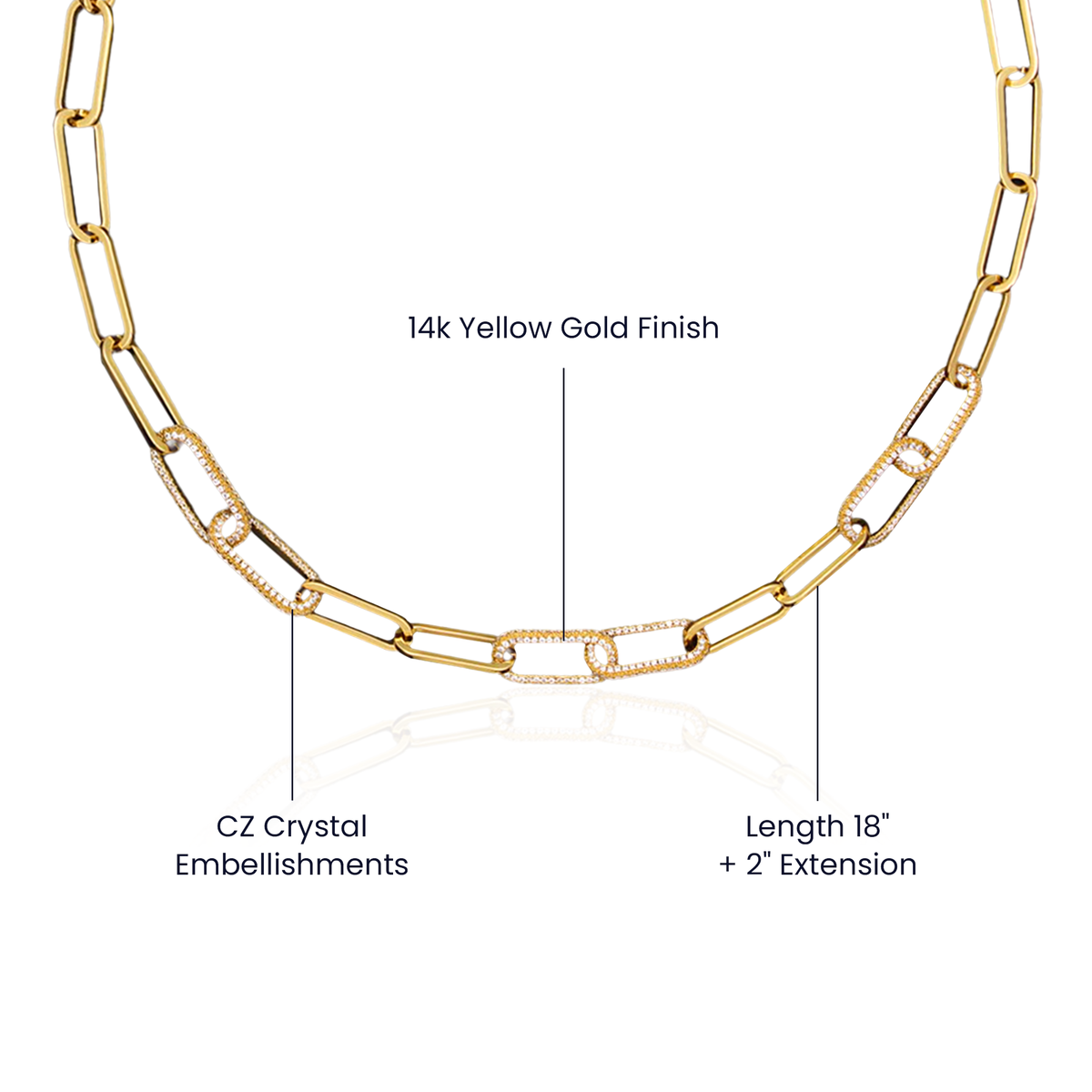 CZ Paperclip Chain Necklace for Sister – Forever Linked Gift