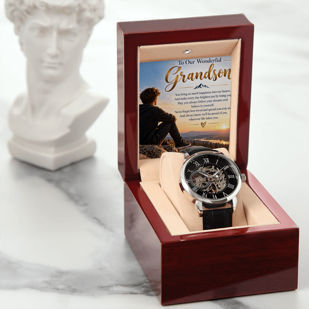 Grandson Gift Men's Openwork Watch – Stylish & Meaningful Gift for Him
