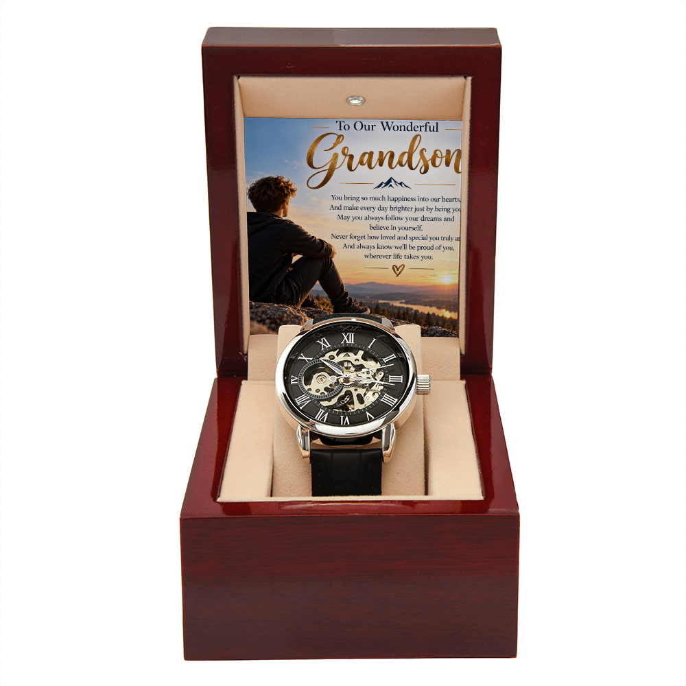 Grandson Gift Men's Openwork Watch – Stylish & Meaningful Gift for Him
