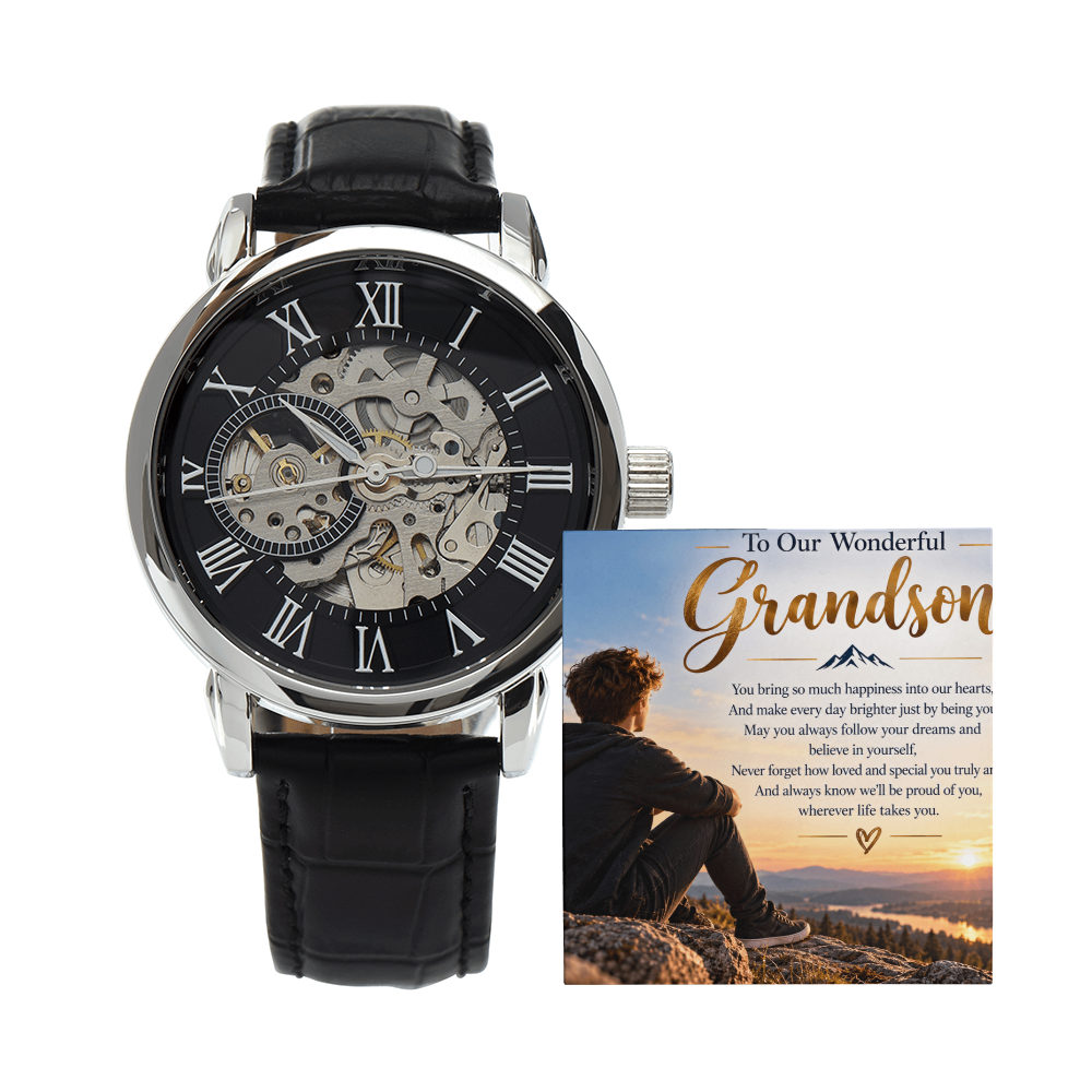 Grandson Gift Men's Openwork Watch – Stylish & Meaningful Gift for Him