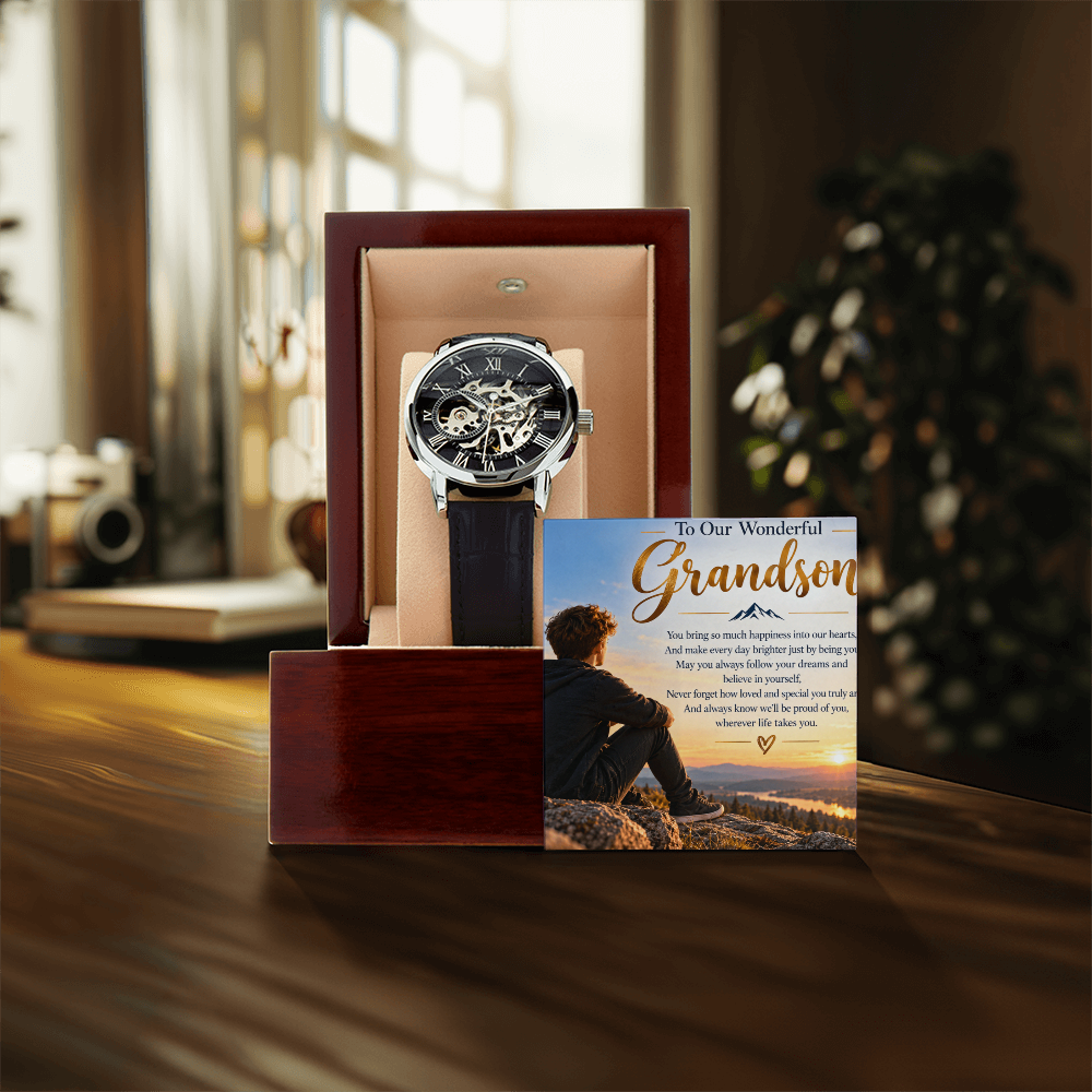 Grandson Gift Men's Openwork Watch – Stylish & Meaningful Gift for Him