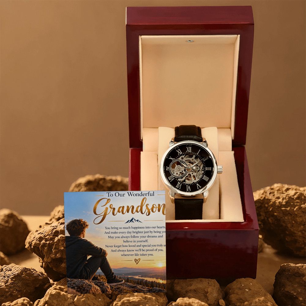 Grandson Gift Men's Openwork Watch – Stylish & Meaningful Gift for Him