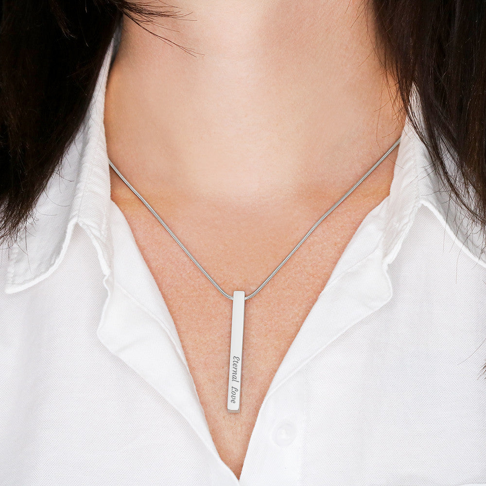 Engraved 4-Sided Stick Pendant – Meaningful Gift for Any Occasion