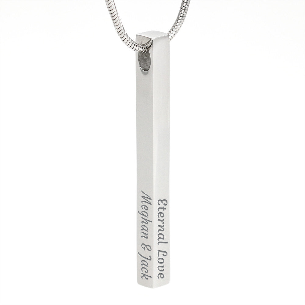 Engraved 4-Sided Stick Pendant – Meaningful Gift for Any Occasion