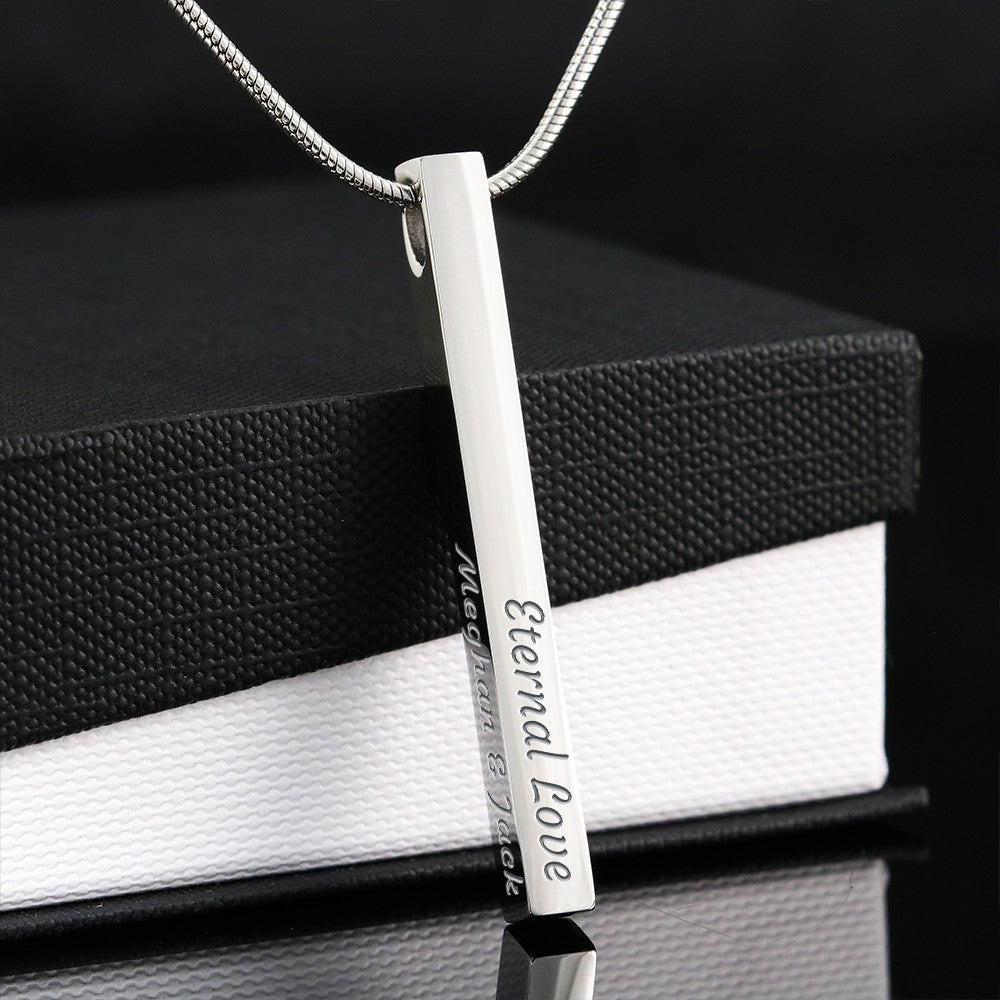Engraved 4-Sided Stick Pendant – Meaningful Gift for Any Occasion