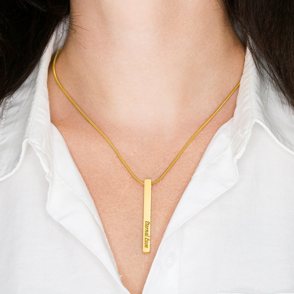 Engraved 4-Sided Stick Pendant – Meaningful Gift for Any Occasion
