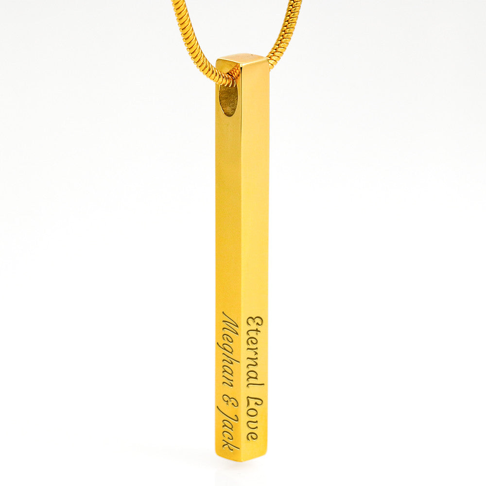 Engraved 4-Sided Stick Pendant – Meaningful Gift for Any Occasion