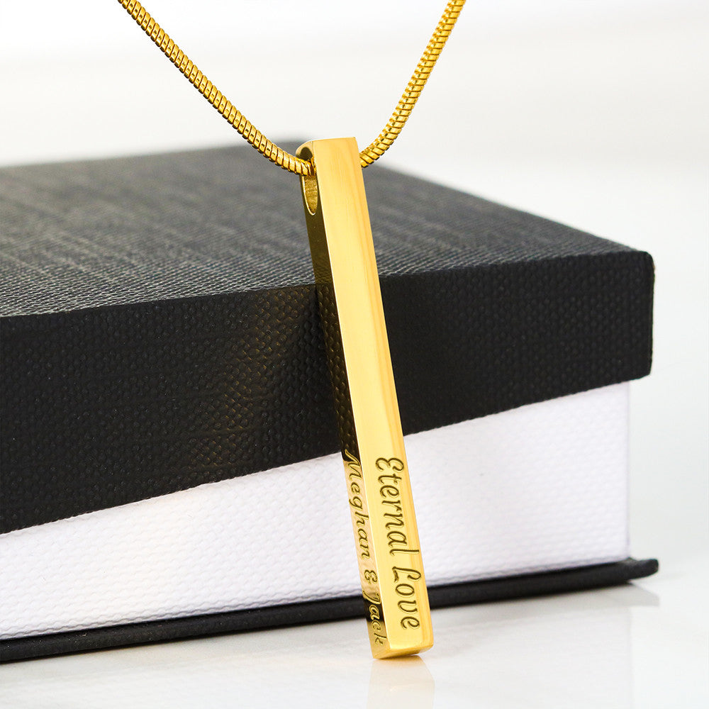 Engraved 4-Sided Stick Pendant – Meaningful Gift for Any Occasion