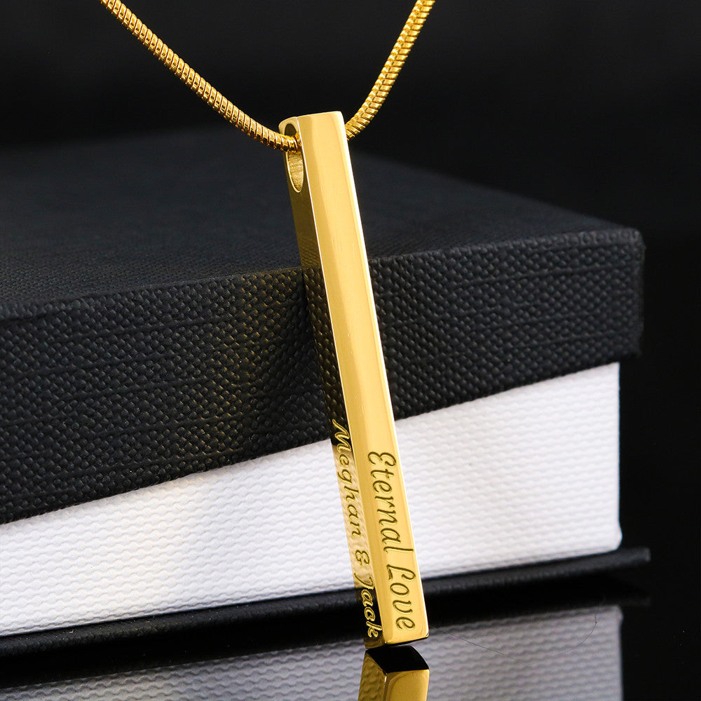 Engraved 4-Sided Stick Pendant – Meaningful Gift for Any Occasion