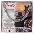 Horse Riding Son's Cuban Link Chain – Meaningful Equestrian Gift for Him