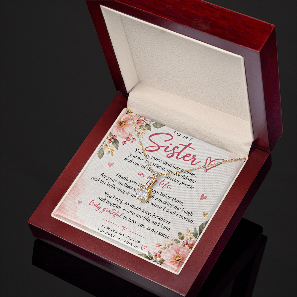 Alluring Beauty Necklace for Sister – Yellow & White Gold Gift