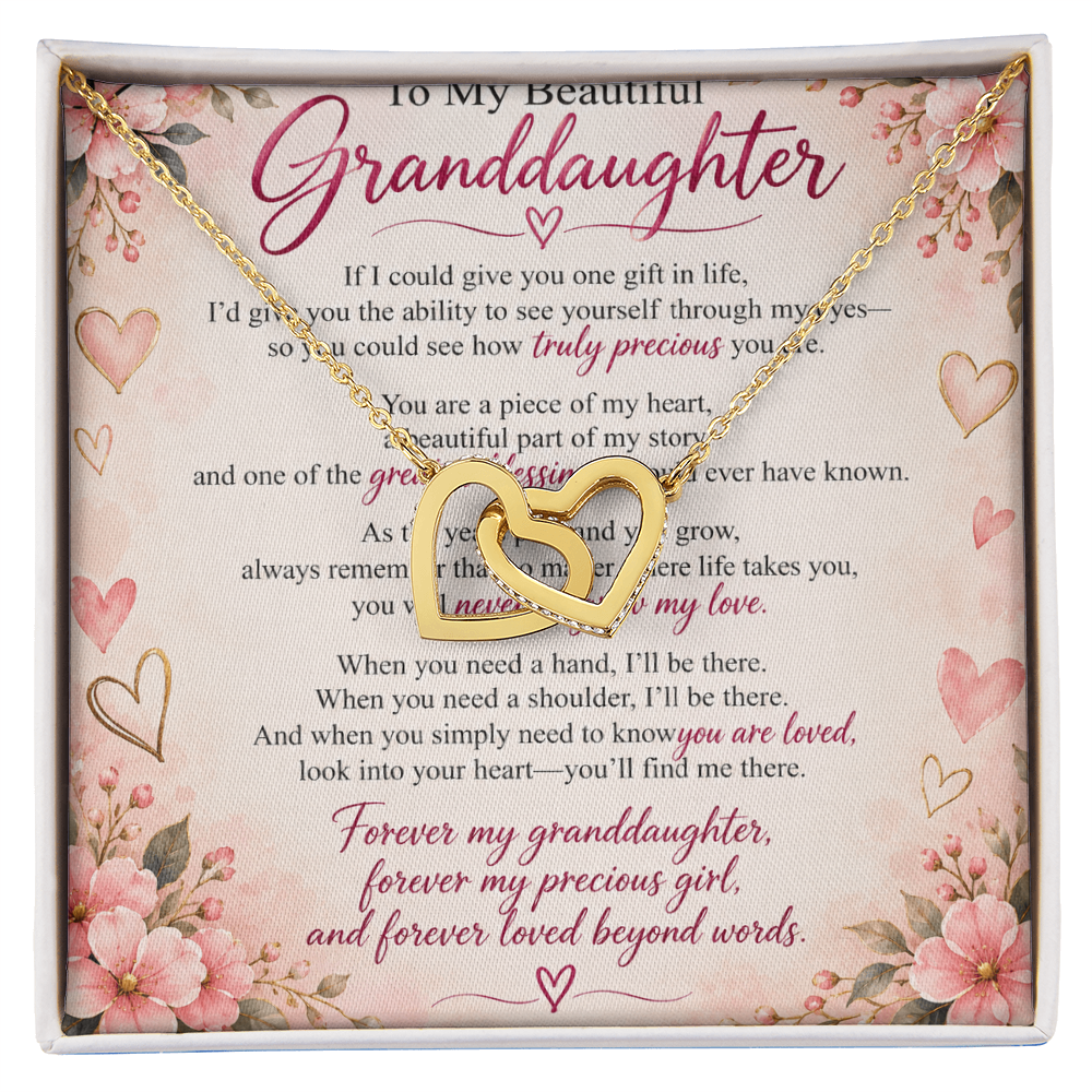 Granddaughter Interlocking Hearts Necklace – Heartfelt Gift from Grandma