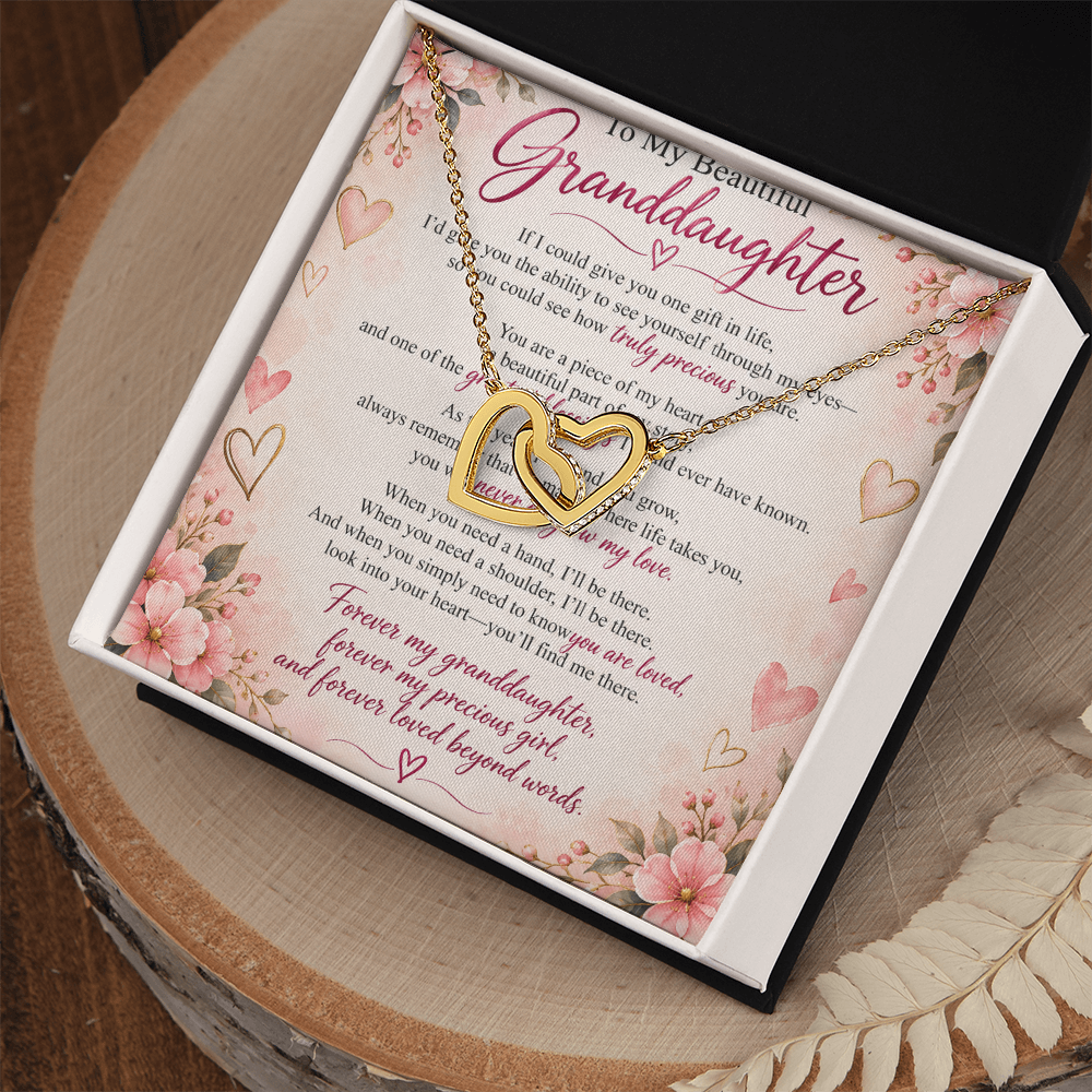 Granddaughter Interlocking Hearts Necklace – Heartfelt Gift from Grandma