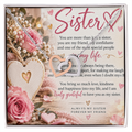 Interlocking Hearts Necklace for Sister – Yellow & White Gold Gift