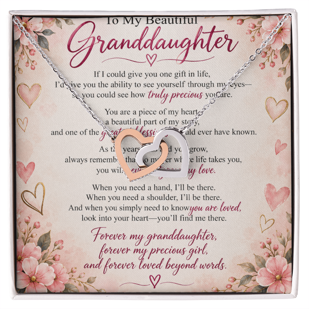 Granddaughter Interlocking Hearts Necklace – Heartfelt Gift from Grandma