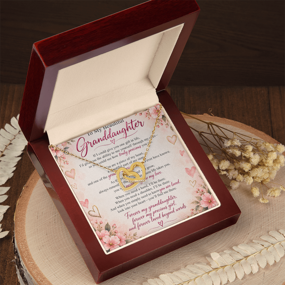 Granddaughter Interlocking Hearts Necklace – Heartfelt Gift from Grandma