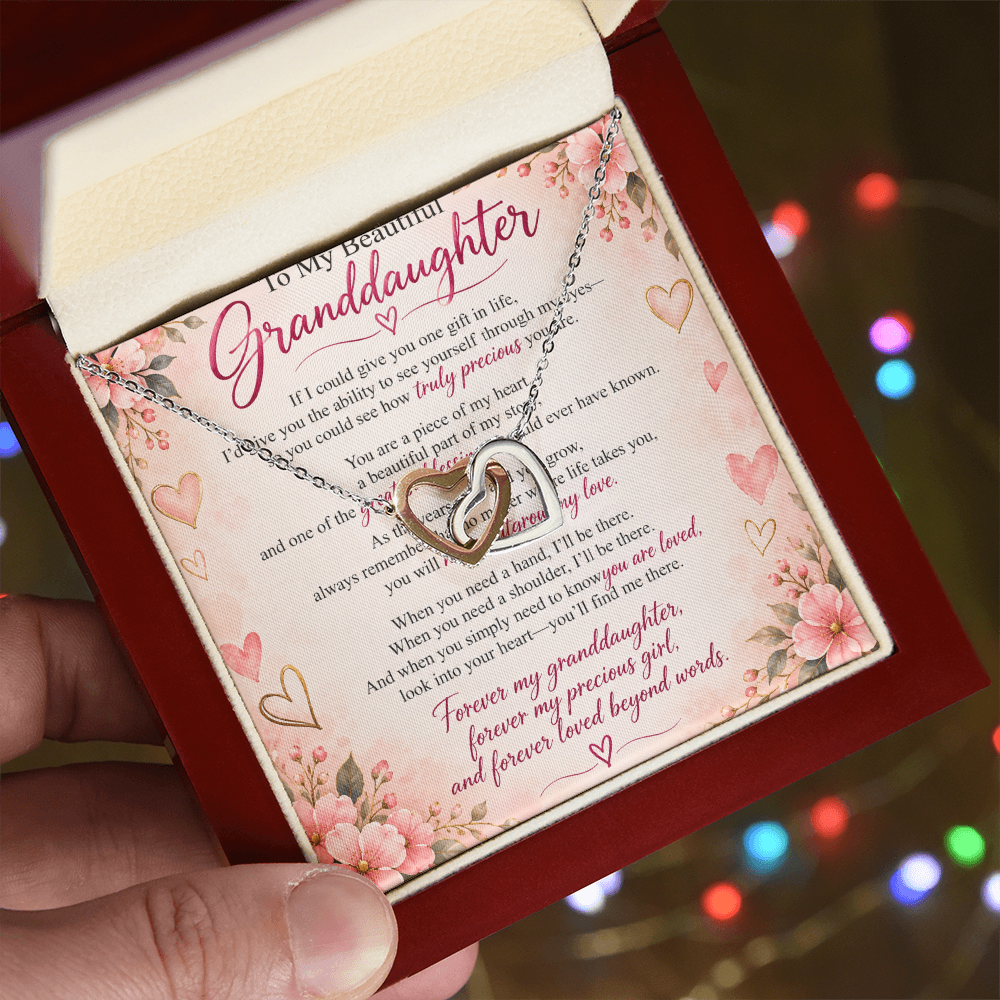 Granddaughter Interlocking Hearts Necklace – Heartfelt Gift from Grandma