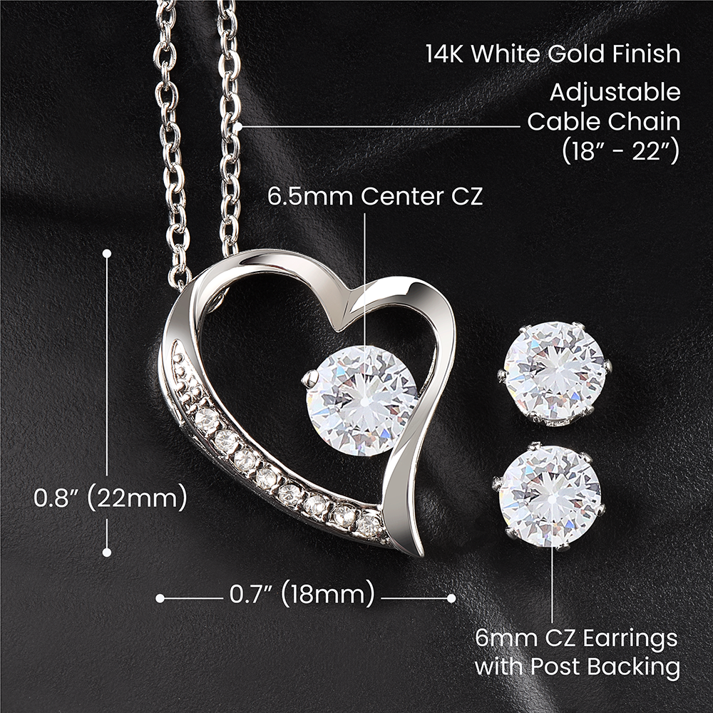 Daughter's Birthday Gift – Forever Love Necklace & Earring Set Meaningful Jewellery Gift