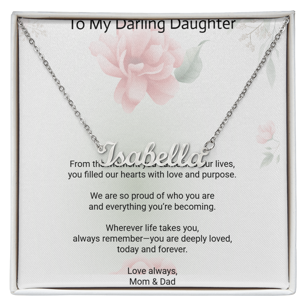 Daughter Custom Name Necklace – Personalised Gift of Love and Meaning