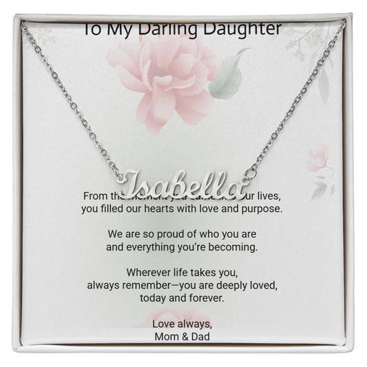 Daughter Custom Name Necklace – Personalised Gift of Love and Meaning