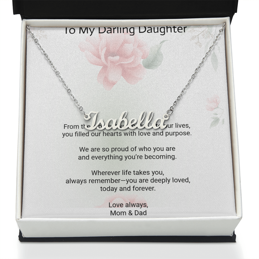 Daughter Custom Name Necklace – Personalised Gift of Love and Meaning