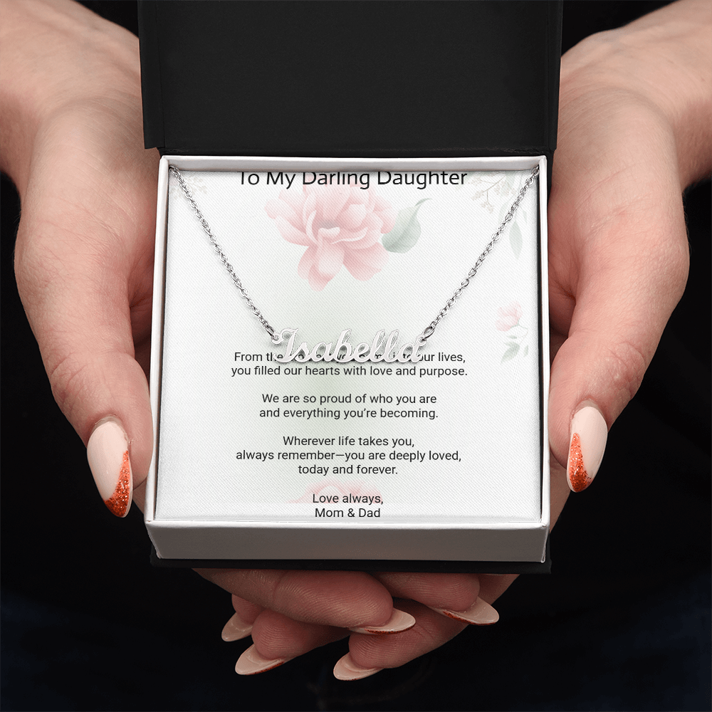 Daughter Custom Name Necklace – Personalised Gift of Love and Meaning