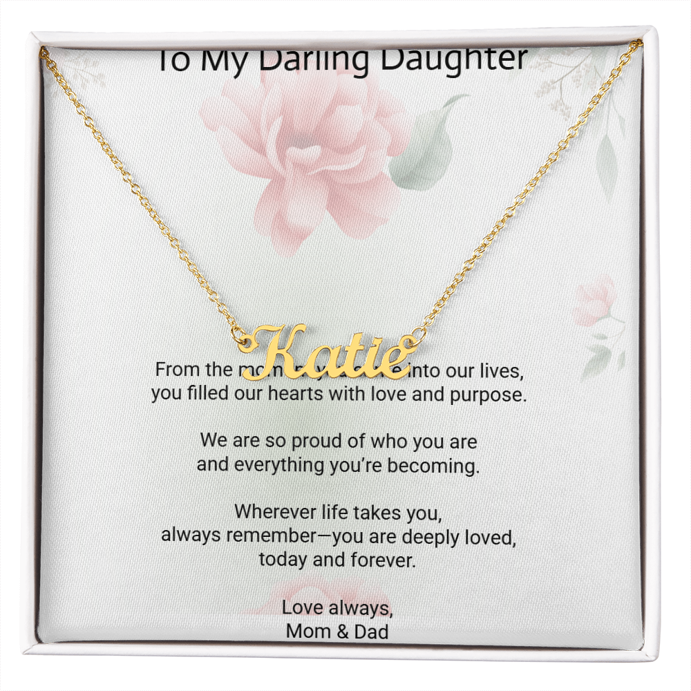 Daughter Custom Name Necklace – Personalised Gift of Love and Meaning