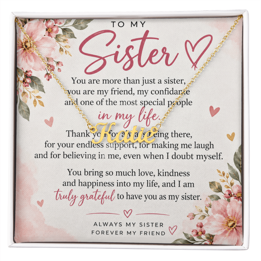 Custom Name Necklace for Sister – Personalised Jewellery Gift