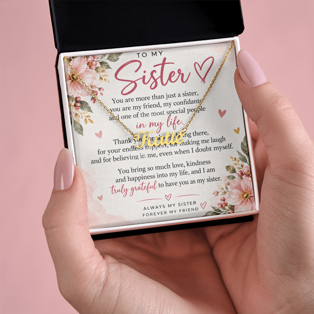 Custom Name Necklace for Sister – Personalised Jewellery Gift