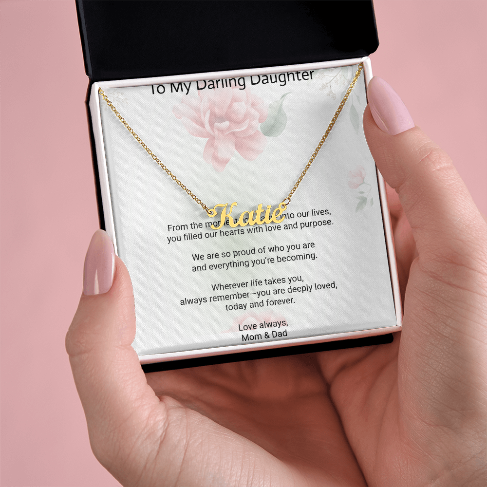 Daughter Custom Name Necklace – Personalised Gift of Love and Meaning