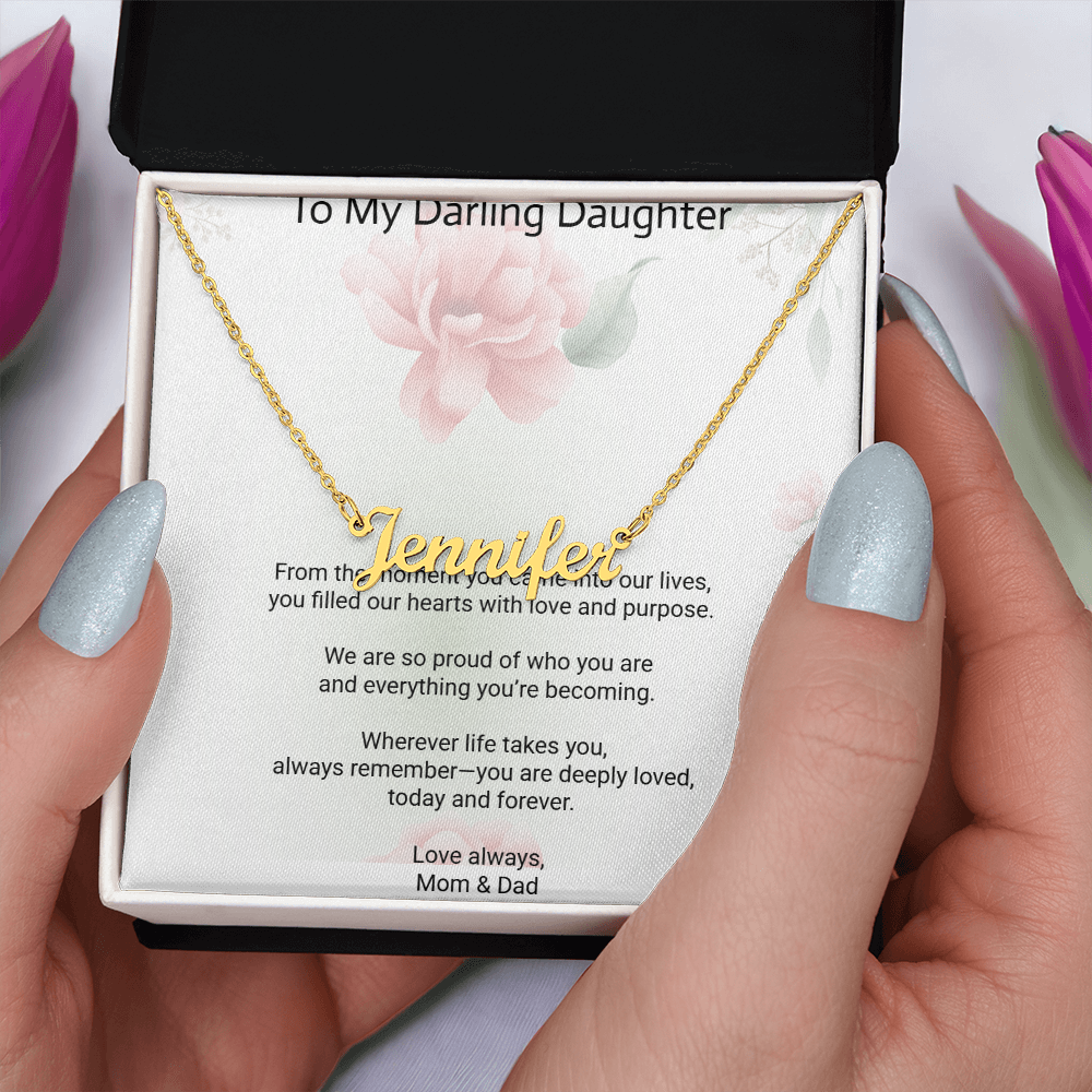 Daughter Custom Name Necklace – Personalised Gift of Love and Meaning
