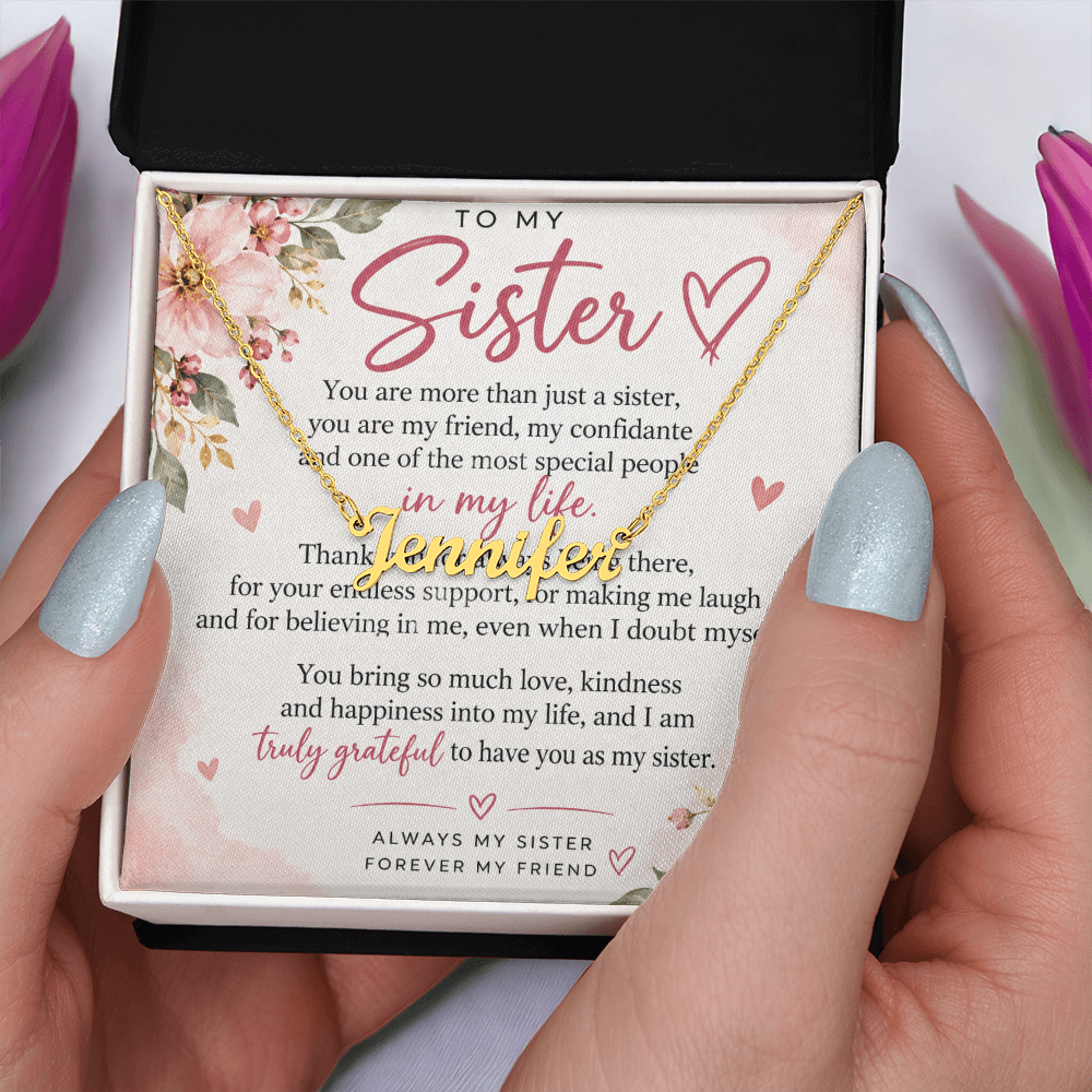 Custom Name Necklace for Sister – Personalised Jewellery Gift