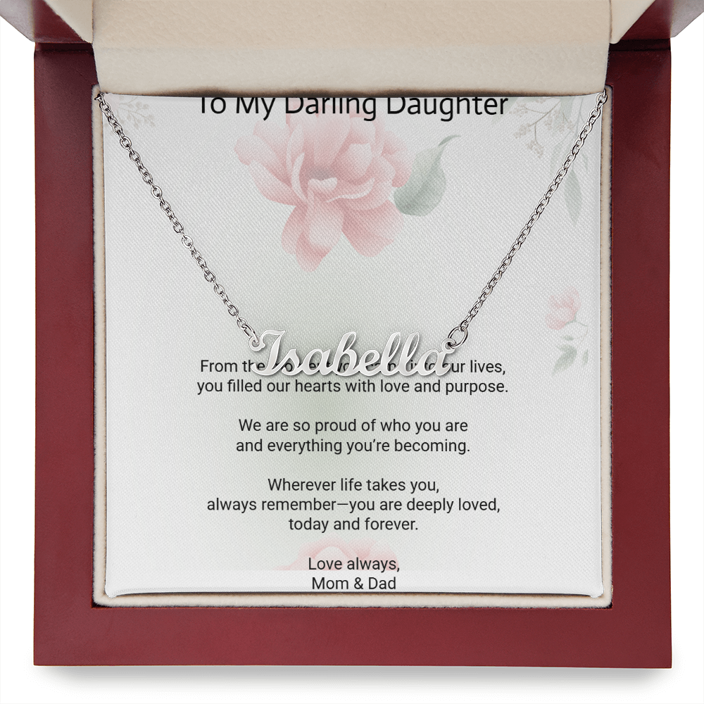 Daughter Custom Name Necklace – Personalised Gift of Love and Meaning