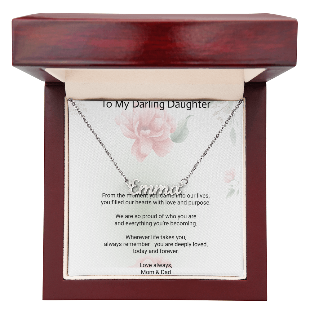 Daughter Custom Name Necklace – Personalised Gift of Love and Meaning