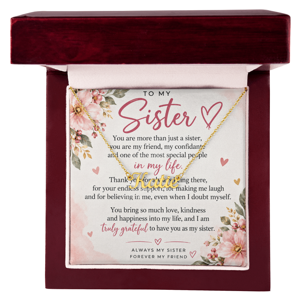 Custom Name Necklace for Sister – Personalised Jewellery Gift