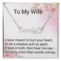 To My Wife Paw Print Name Necklace – A Heartfelt Apology Gift from the Heart