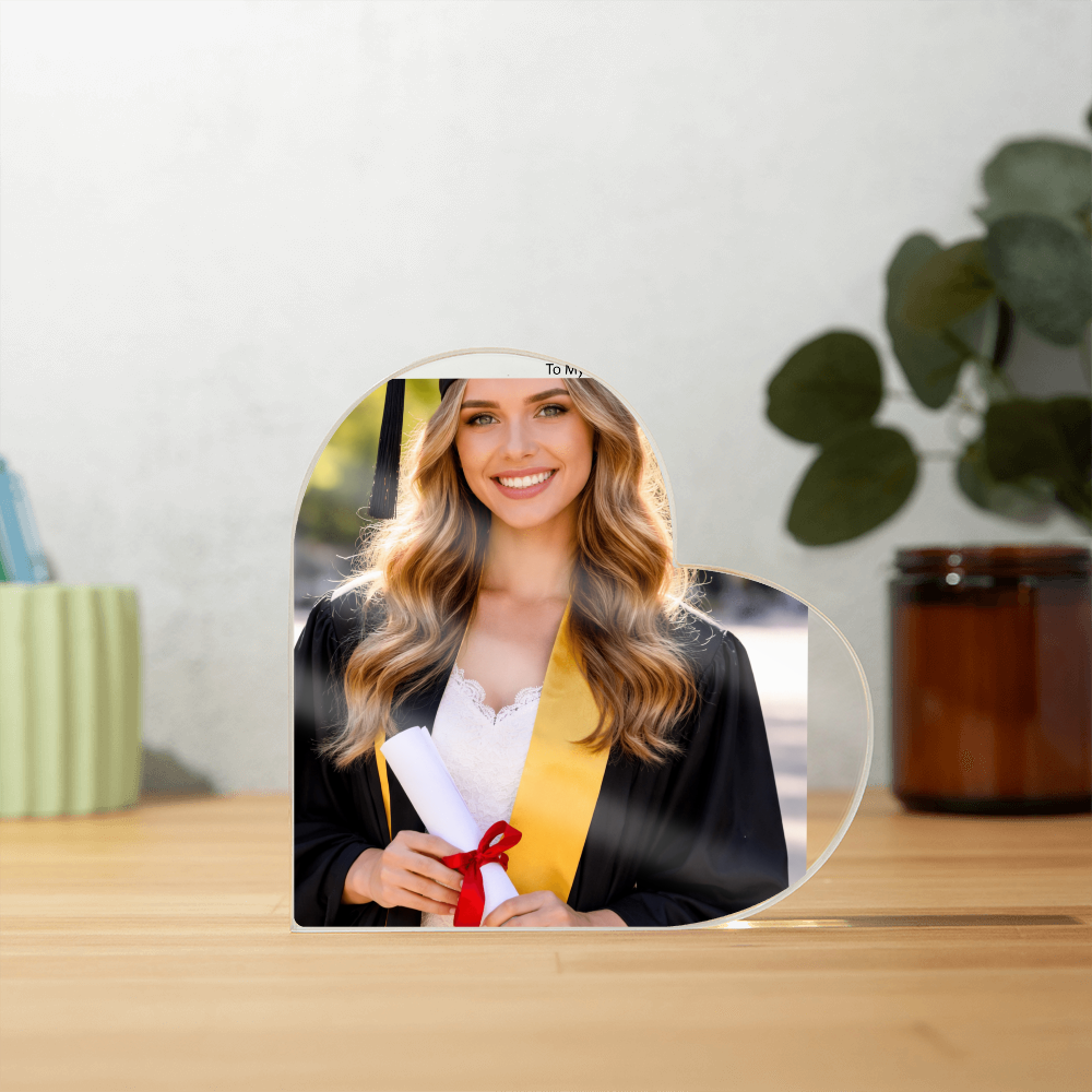 Photo Custom Acrylic Heart Block for Daughter's Sons Graduation – Unique Gift