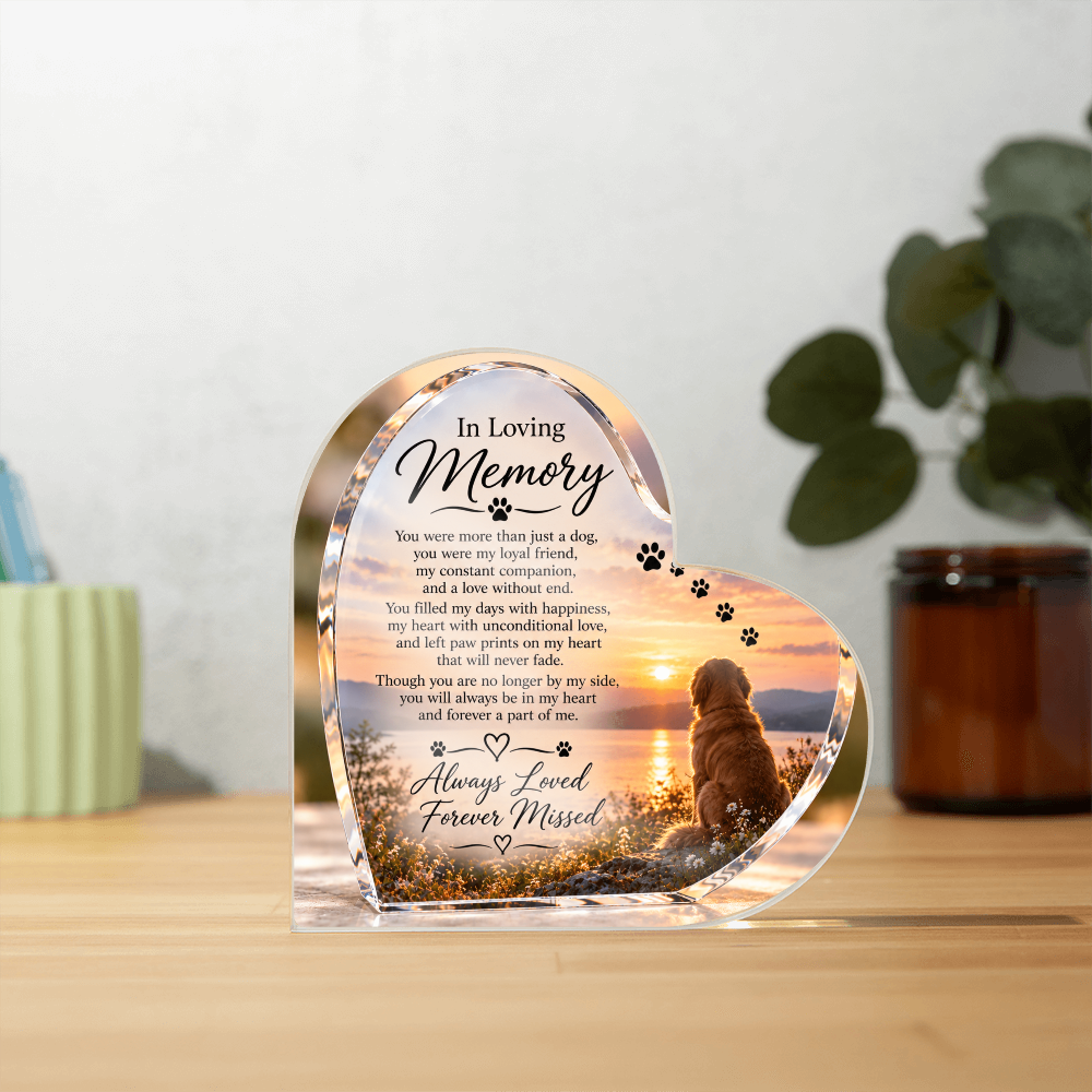 Dog Memorial Acrylic Plaque – Personalised In Loving Memory Pet Tribute