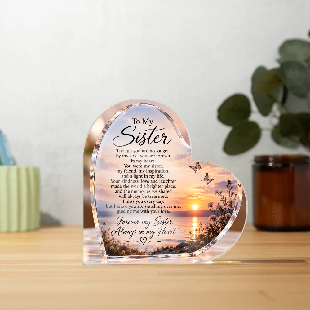 Sister Memorial Heart-Shaped Plaque – In Loving Memory Tribute