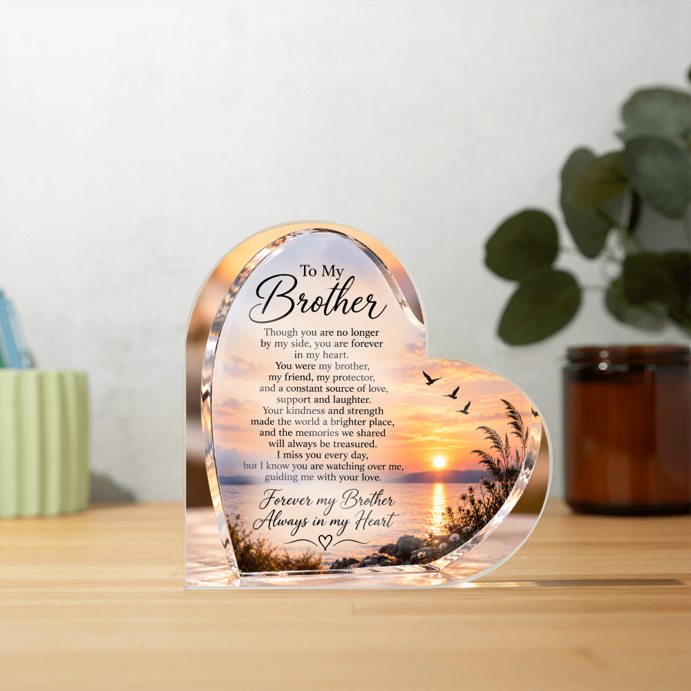 Brother Memorial Heart-Shaped Plaque – In Loving Memory Tribute
