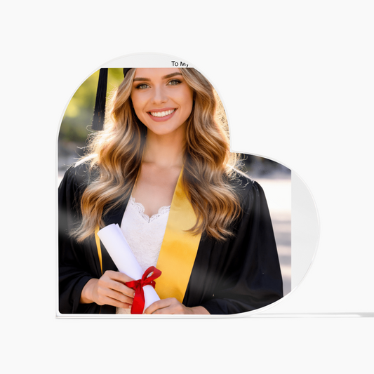 Photo Custom Acrylic Heart Block for Daughter's Sons Graduation – Unique Gift