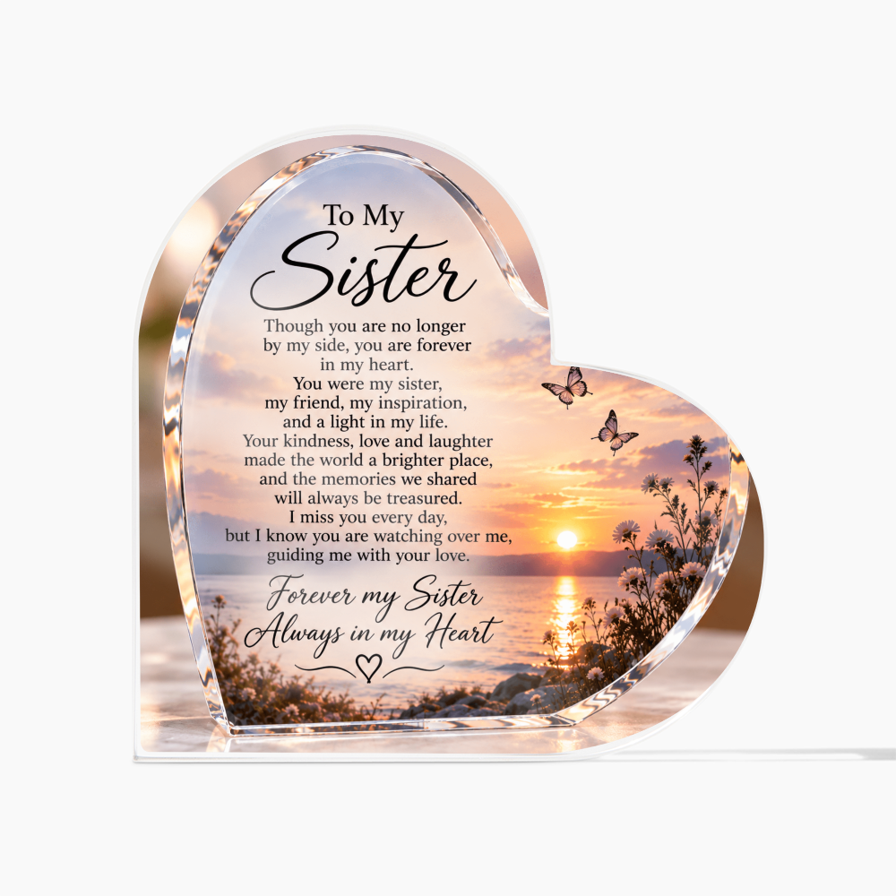 Sister Memorial Heart-Shaped Plaque – In Loving Memory Tribute