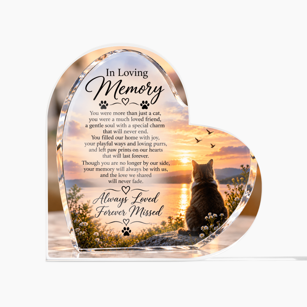 Cat Memorial Acrylic Plaque – Personalised In Loving Memory Pet Tribute