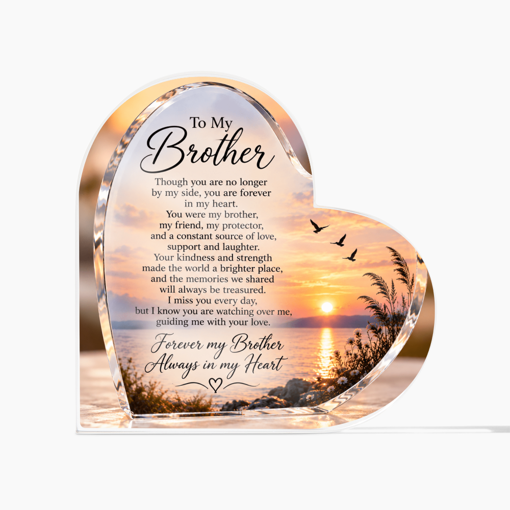 Brother Memorial Heart-Shaped Plaque – In Loving Memory Tribute