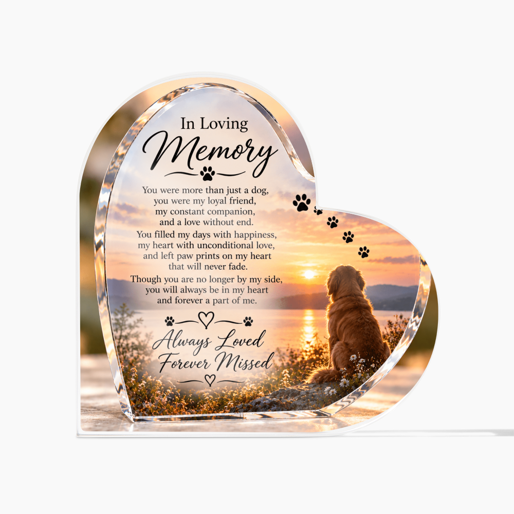 Dog Memorial Acrylic Plaque – Personalised In Loving Memory Pet Tribute