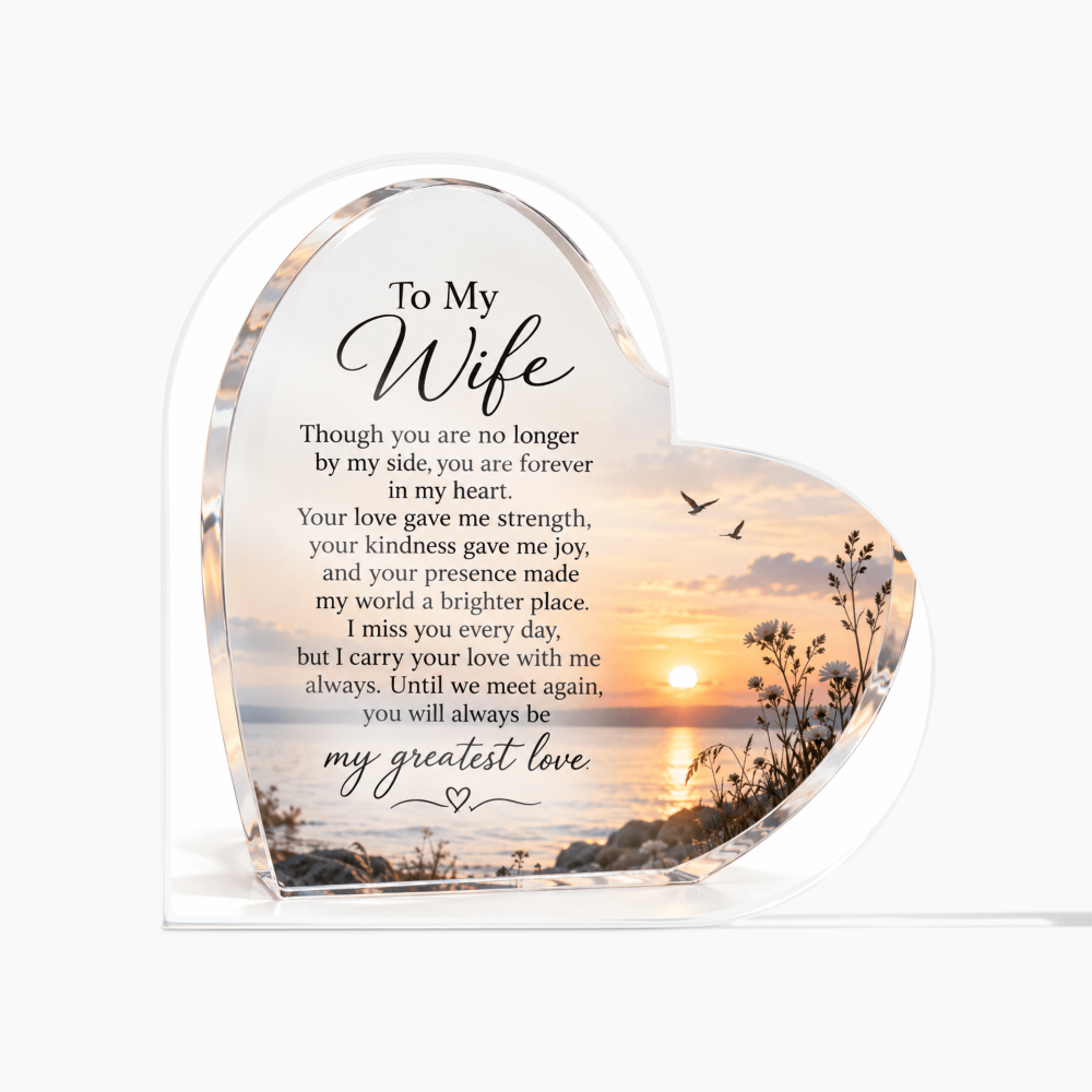 Memorial Heart-Shaped Plaque for Wife – Beautiful In Loving Memory Tribute
