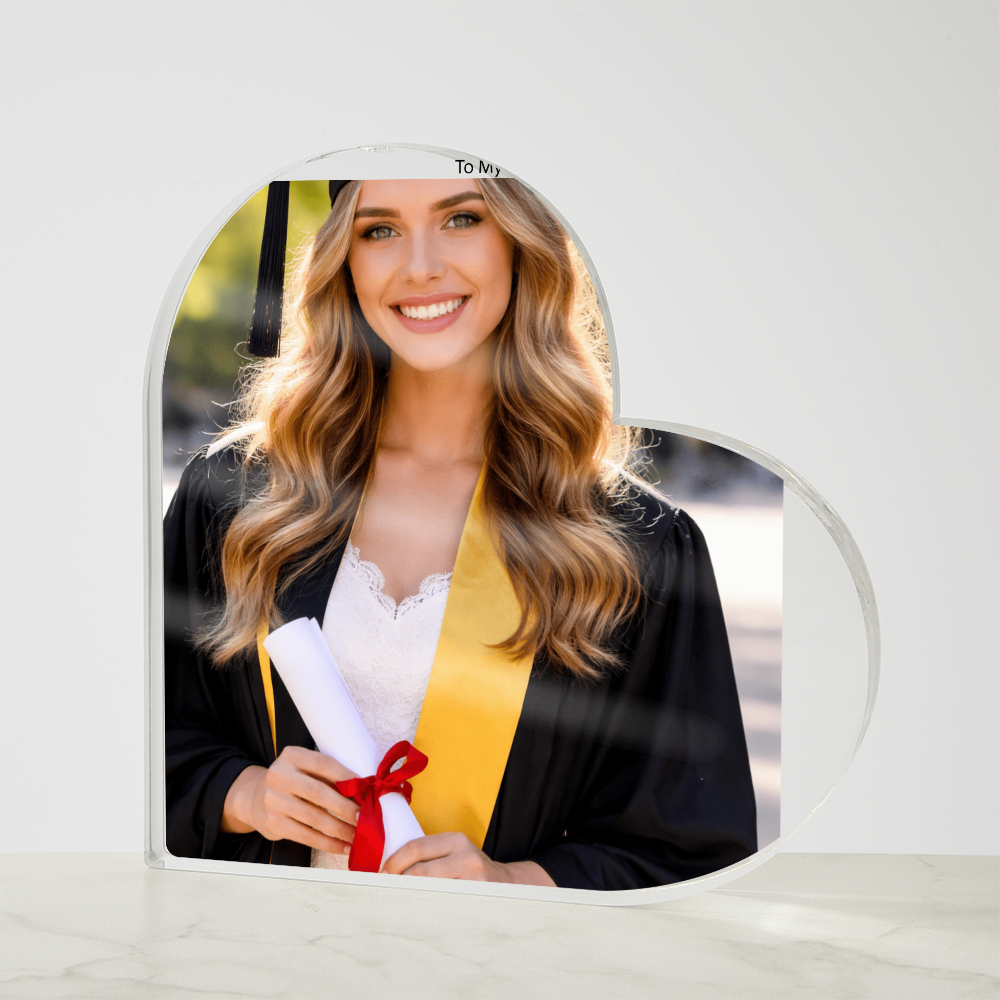 Photo Custom Acrylic Heart Block for Daughter's Sons Graduation – Unique Gift