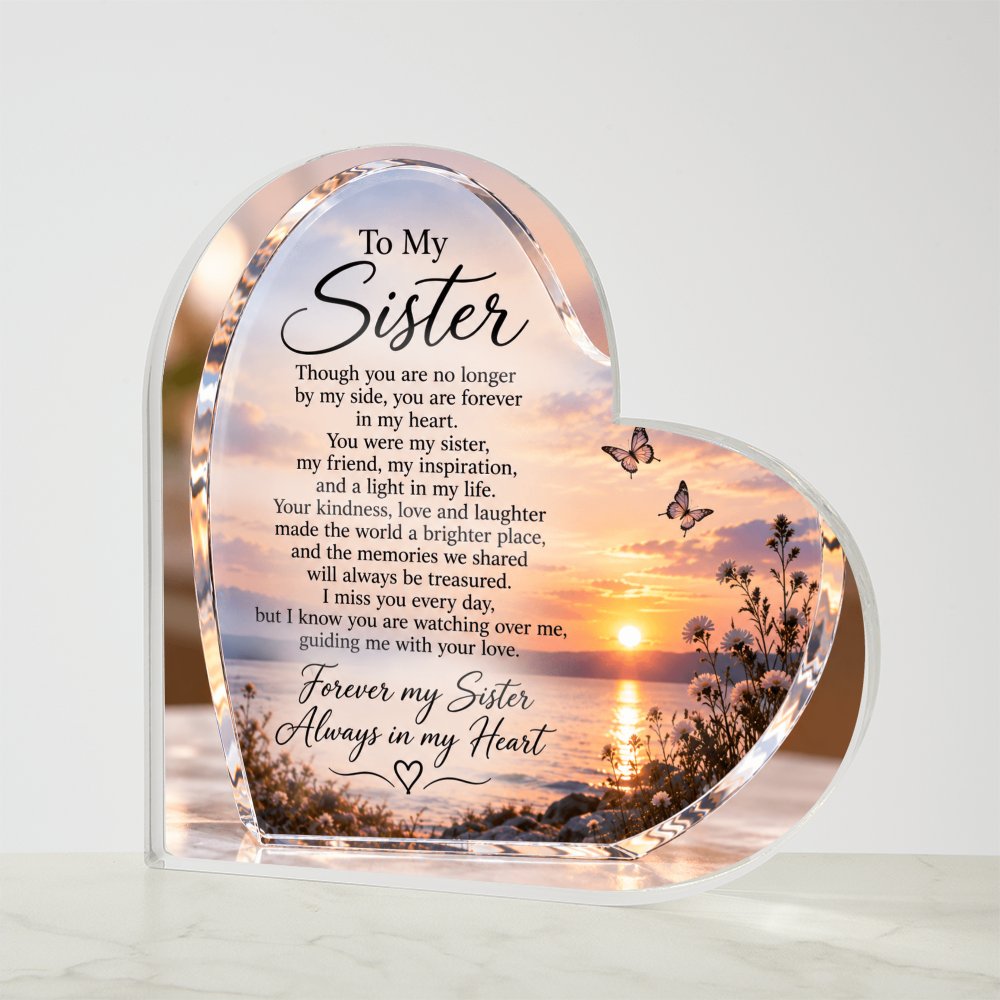 Sister Memorial Heart-Shaped Plaque – In Loving Memory Tribute