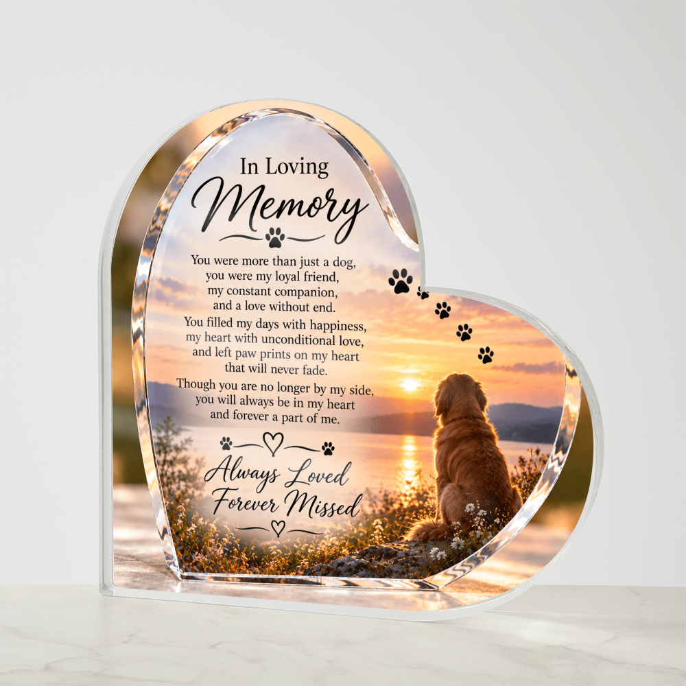 Dog Memorial Acrylic Plaque – Personalised In Loving Memory Pet Tribute